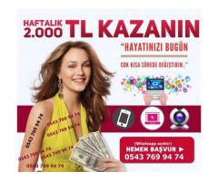 SOHBET OPERATÖRÜ 2000₺ Haftalık Bayan Eleman