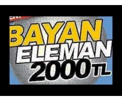 BAYAN ELAMAN İŞ İLANI