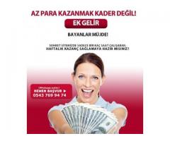 İNTERNETTEN EVDEN EK GELİR BAYAN ELEMAN İLANI HAFTALIK 2000₺ KAZANC