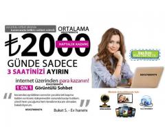 GÖRÜNTÜLÜ SOHBET OPERATÖRÜ HAFTALIK ÖDEME 2000TL