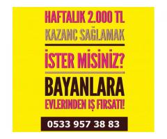 BAYAN ELEMAN ARANIYOR 2000TL EK GELİR