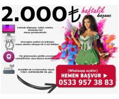 EVDEN EK GELİR EK İŞ FIRSATLARI HAFTALIK 2000TL