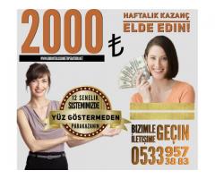 İNTERNETTEN EVDEN EK GELİR BAYAN ELEMAN İLANI HAFTALIK 2000₺ KAZANC