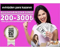 İNTERNETTEN EVDEN EK GELİR BAYAN ELEMAN İLANI HAFTALIK 2000₺ KAZANC