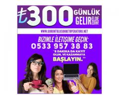 Bayanlara Evden Ek Gelir Parttime/Fulltime İş- Haftalık Ödeme