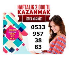 Bayanlara Evden Ek Gelir Parttime/Fulltime İş- Haftalık Ödeme