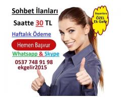 TÜRKİYENİN HER İLİNDEN BAYAN SOHBET OPERATÖRLERİ ALINACAKTIR