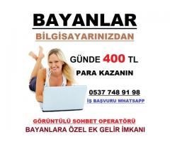 Evden Çalışmak İsteyenler İçin Görüntülü Para Kazanma Operatörlüğü