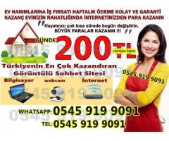 İNTERNETTEN EVDEN PARA KAZANMA İMKANI  SAAT ÜCRETİ 30 TL