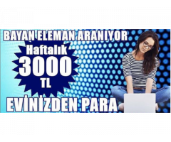 haftalık ödemeyle sitemizde çalışıcak bayan eleman aranmaktadır