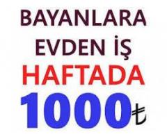 HAFTADA 1000-2000 TL ARASINDA KENDİ  EVİNİZDEN ÇALIŞIP KOLAY PARA KAZAN