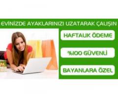 AKILLI TELEFON,TABLETTEN VE BİLGİSAYARDAN ÇALIŞARAK SAATİ 34 TL -HAFTALIK ÖDEME