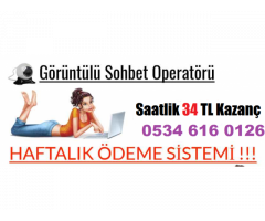 Haftalık Ödeme - Bayan Sohbet Operatörü - Saatlik 34 TL