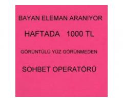 Haftalık Ödeme - Bayan Sohbet Operatörü - Saatlik 34 TL