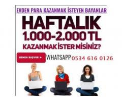 HAFTALIK ÖDEME BAYAN ELEMAN ARANIYOR