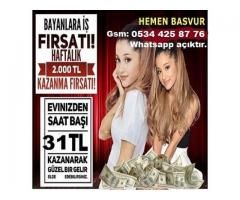 Bayanlara Evden İş Görüntülü Sohbet Saati 31 TL